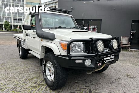 White 2013 Toyota Landcruiser Cab Chassis GXL (4X4)