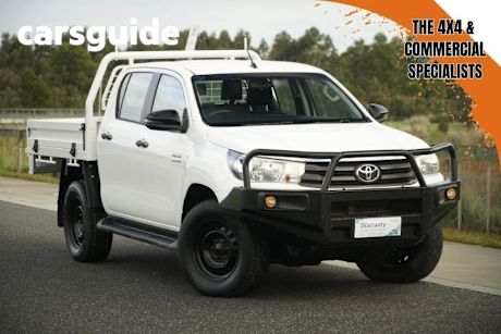 White 2018 Toyota Hilux Double Cab Chassis SR (4X4)