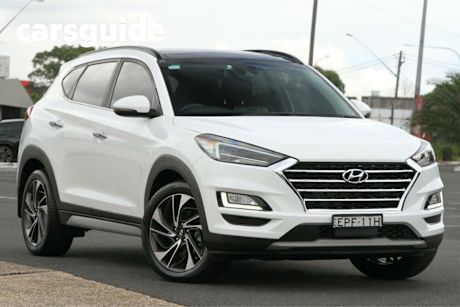 White 2019 Hyundai Tucson Wagon Highlander (awd) Black INT