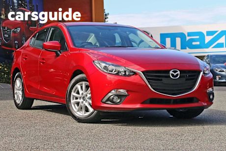 Red 2015 Mazda 3 Sedan Maxx