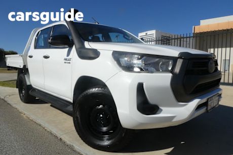 White 2020 Toyota Hilux Double Cab Chassis SR (4X4)