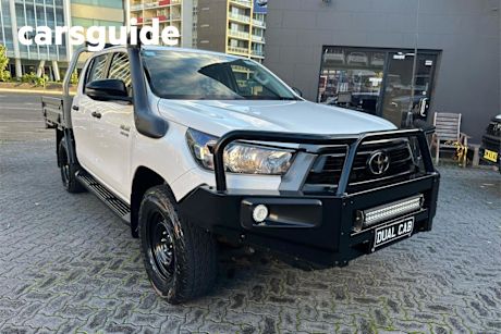 White 2021 Toyota Hilux Double Cab Chassis SR (4X4)