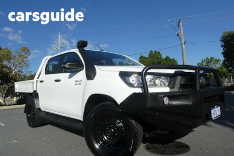 White 2020 Toyota Hilux Double Cab Chassis SR (4X4)