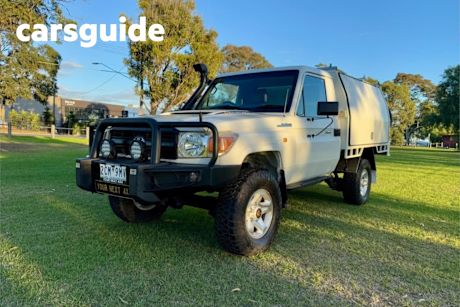 White 2010 Toyota Landcruiser Cab Chassis Workmate (4X4)