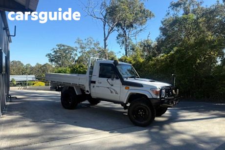 White 2013 Toyota Landcruiser Cab Chassis Workmate (4X4)