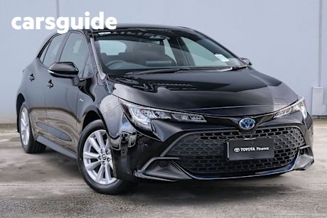 Black 2024 Toyota Corolla Hatchback Ascent Sport + Conv PK Hybrid