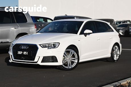 White 2019 Audi A3 Sportback 35 Tfsi S Line Plus