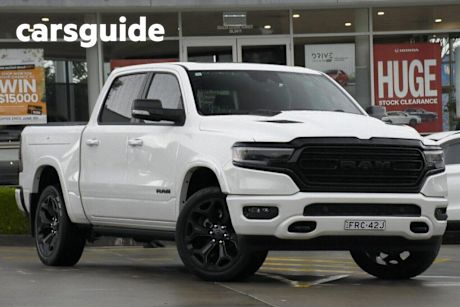 White 2022 Ram 1500 Crew Cab Utility Limited Rambox (hybrid)