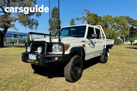 White 2019 Toyota Landcruiser Double Cab Chassis Workmate (4X4)