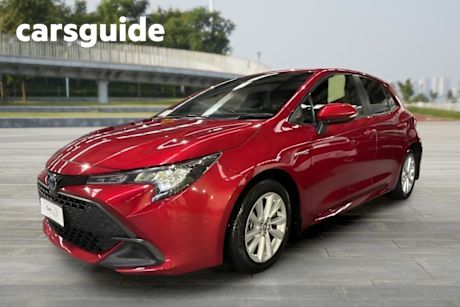Red 2022 Toyota Corolla Hatchback Ascent Sport + Conv PK Hybrid