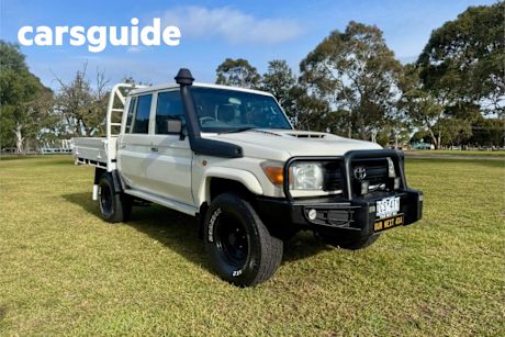 White 2018 Toyota Landcruiser Double Cab Chassis Workmate (4X4)