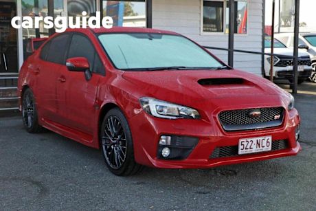 Red 2015 Subaru WRX Sedan STI Premium