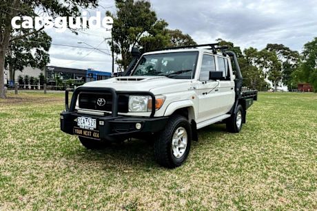 White 2018 Toyota Landcruiser Double Cab Chassis Workmate (4X4)