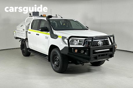White 2020 Toyota Hilux Double Cab Chassis SR (4X4)