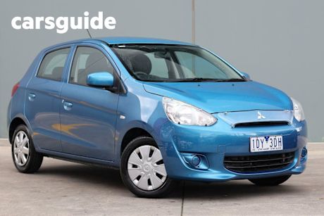 Blue 2015 Mitsubishi Mirage Hatchback ES