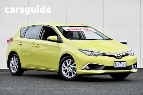 Yellow 2017 Toyota Corolla Hatchback Ascent Sport