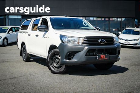 White 2019 Toyota Hilux Double Cab Pick Up Workmate