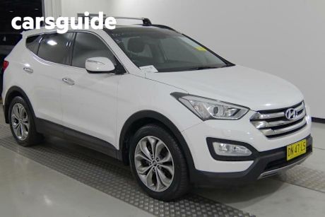 White 2013 Hyundai Santa FE Wagon Highlander Crdi (4X4)