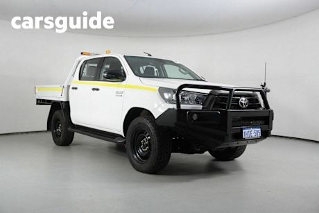 White 2020 Toyota Hilux Double Cab Chassis SR (4X4)