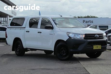 White 2019 Toyota Hilux Double Cab Pick Up Workmate