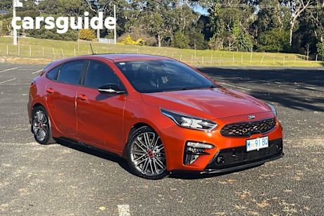Orange 2019 Kia Cerato Hatchback GT (turbo)