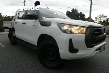 White 2020 Toyota Hilux Double Cab Chassis SR (4X4)