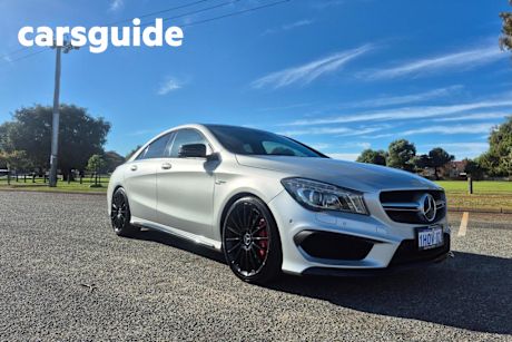 Silver 2014 Mercedes-Benz CLA Coupe 45 AMG 117