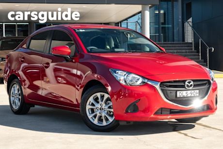 Red 2017 Mazda 2 Sedan Maxx