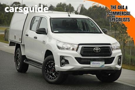 White 2020 Toyota Hilux Double Cab Chassis SR (4X4)