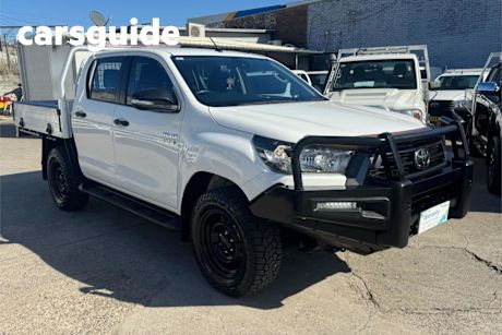 White 2020 Toyota Hilux Double Cab Chassis SR (4X4)