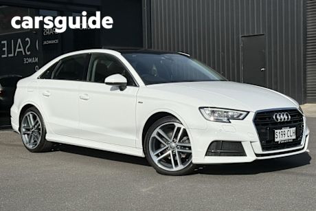 White 2020 Audi A3 Sedan 35 Tfsi S Line Plus