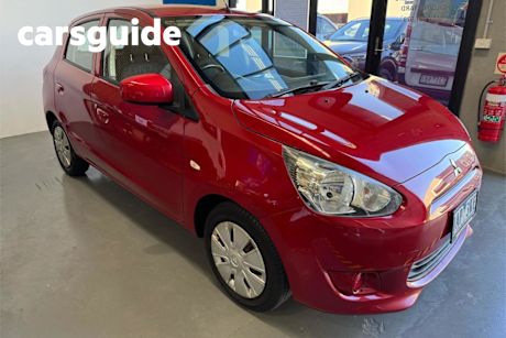 Red 2013 Mitsubishi Mirage Hatchback ES