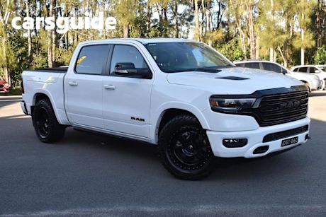 White 2022 Ram 1500 Crew Cab Utility Limited Rambox (hybrid)