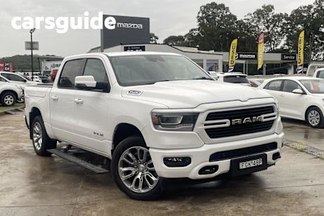 White 2021 Ram 1500 Crew Cab Utility Laramie Rambox (hybrid)
