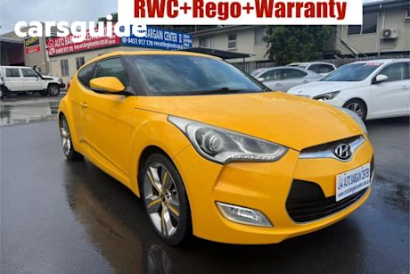 Yellow 2013 Hyundai Veloster Coupe +