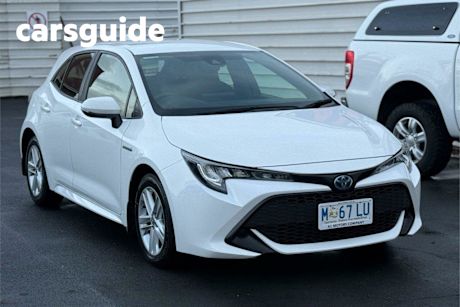 White 2021 Toyota Corolla Hatchback Ascent Sport Hybrid