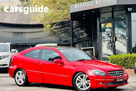 Red 2008 Mercedes-Benz CLK200 Coupe Kompressor Elegance