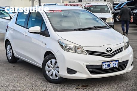 White 2013 Toyota Yaris Hatchback YR