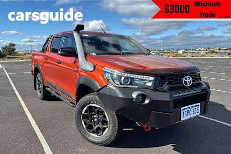 Orange 2018 Toyota Hilux Dual Cab Utility Rugged X (4X4)
