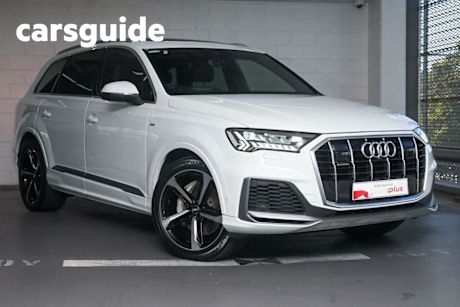 White 2020 Audi Q7 Wagon 50 TDI Quattro S Line (hybrid)