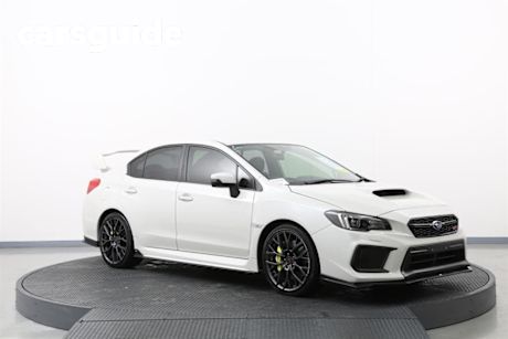 White 2018 Subaru WRX Sedan STI (wing)
