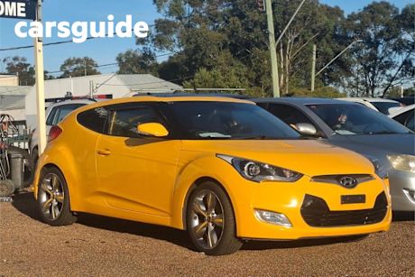 Yellow 2013 Hyundai Veloster Coupe +