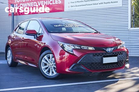 Red 2022 Toyota Corolla Hatchback Ascent Sport Hybrid