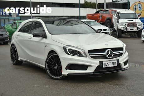 White 2015 Mercedes-Benz A45 Hatchback AMG