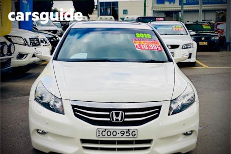 White 2012 Honda Accord Sedan V6-L