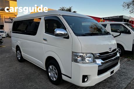 White 2015 Toyota Hiace Van LWB