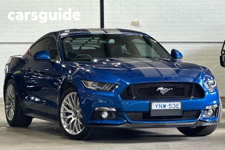 Blue 2017 Ford Mustang Coupe Fastback GT 5.0 V8