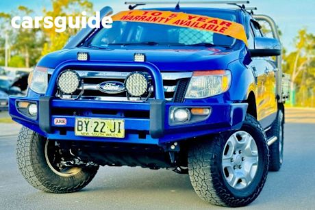 Blue 2013 Ford Ranger Dual Cab Utility XLT 3.2 (4X4)