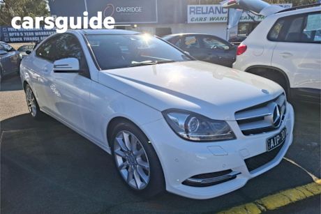 White 2012 Mercedes-Benz C-CLASS Coupe C180 BlueEFFICIENCY 7G-Tronic +