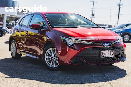 Red 2022 Toyota Corolla Hatchback Ascent Sport + Conv PK Hybrid
